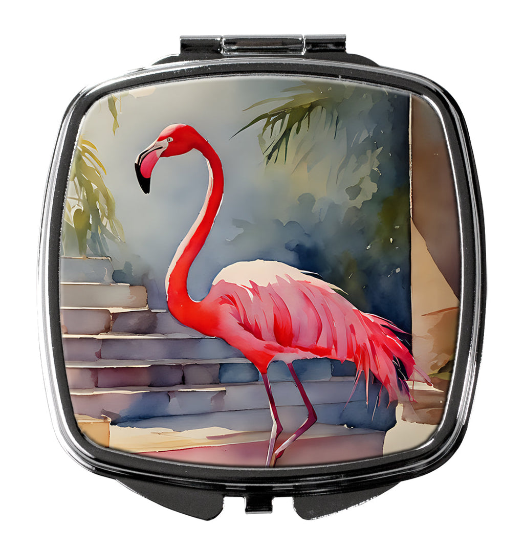 Flamingo Compact Mirror Decorative Travel Makeup Mirror for Women Girls Gifts Pocket Makeup Mirror Folding Handheld