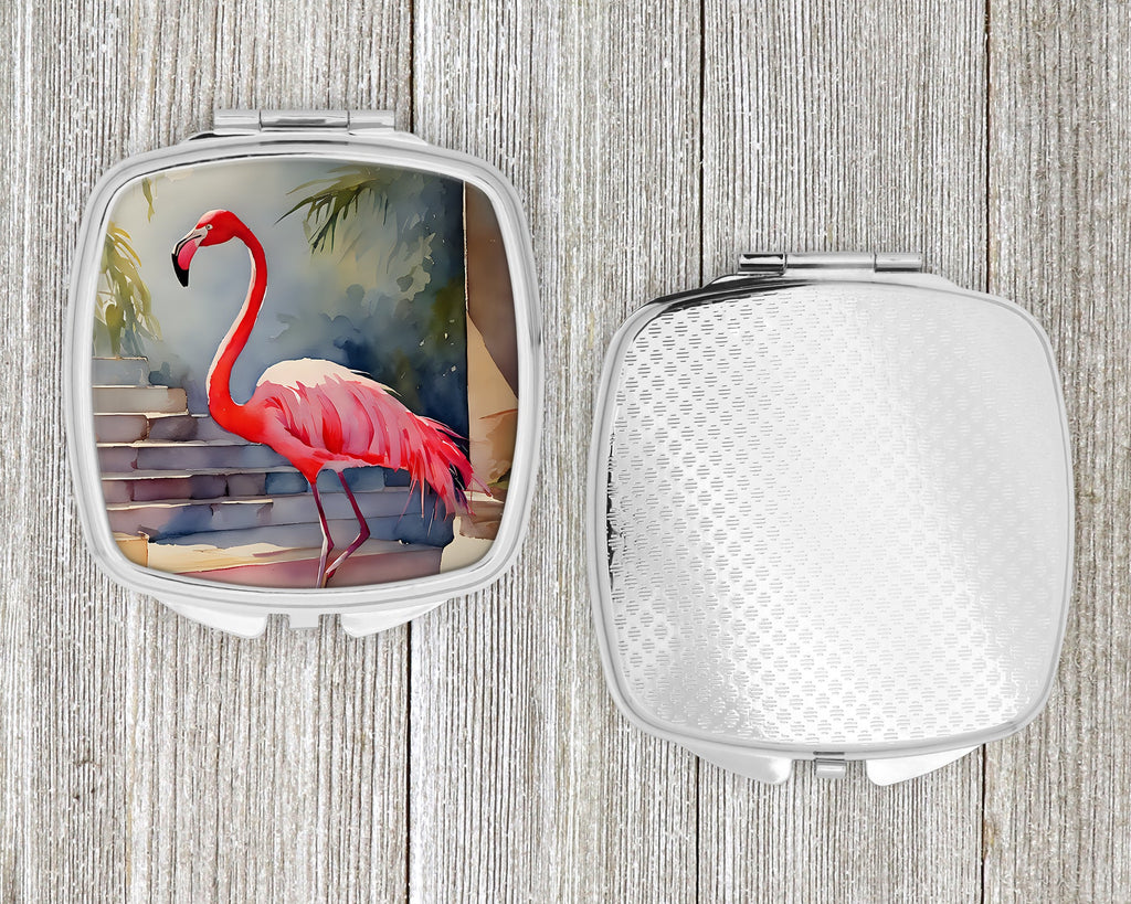 Flamingo Compact Mirror Decorative Travel Makeup Mirror for Women Girls Gifts Pocket Makeup Mirror Folding Handheld