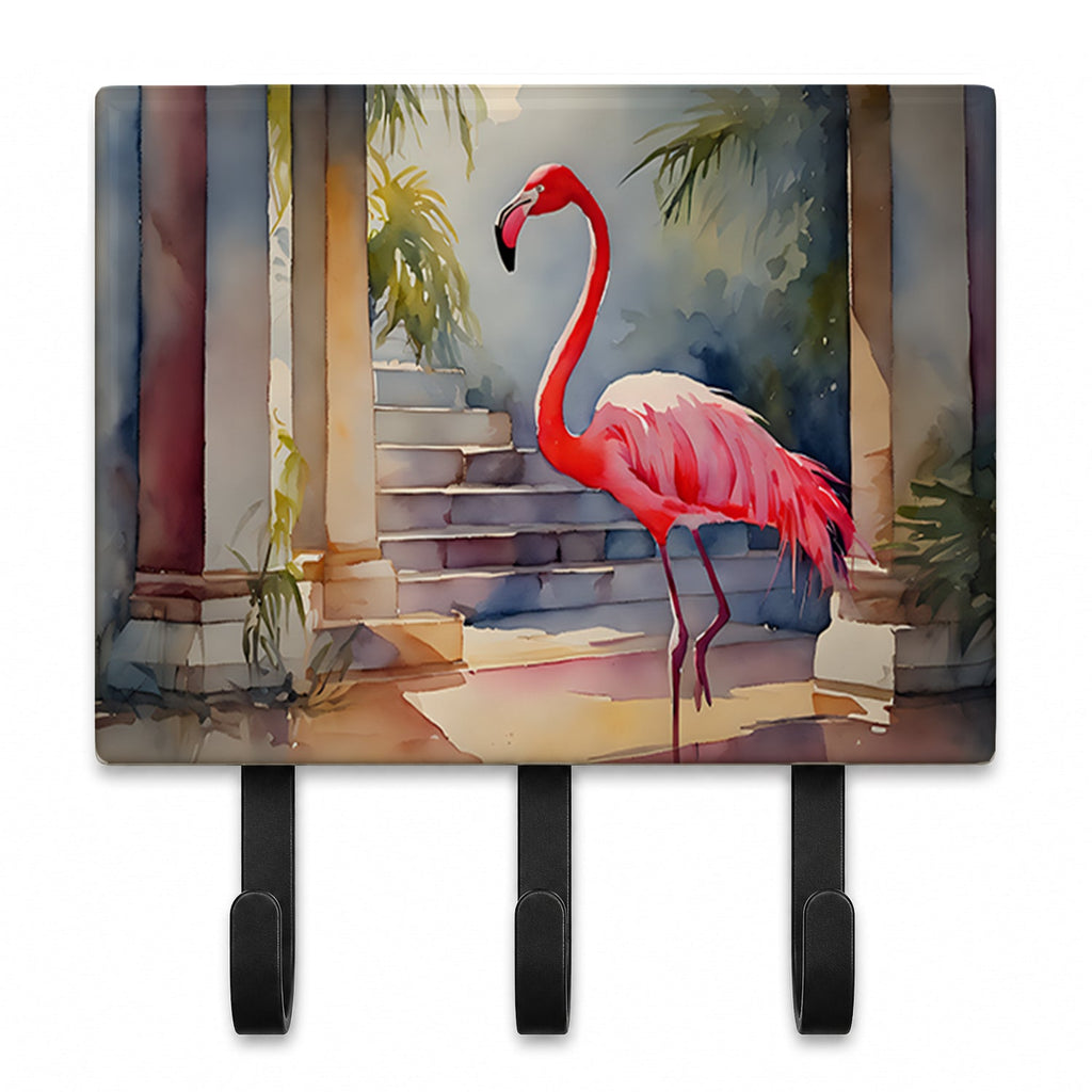 Flamingo Leash or Key Holder Wall Hooks, Coat Rack Wall Mount, for Hanging Keys, Towels, Aprons, Leashes