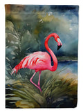 Flamingo House Flag 28x40 Porch Sleeve Pole Decorative Outside Yard Banner Artwork Wall Hanging, Polyester