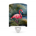 Flamingo Ceramic Night Light Compact, UL-Certified, Ideal for Bedroom, Bathroom, Nursery, Hallway, Kitchen, 6x4x3, Multicolor