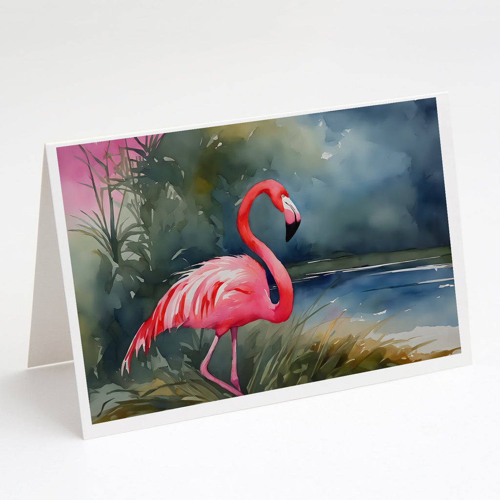 Flamingo Greeting Cards Pack of 8 Blank Cards with Envelopes Whimsical A7 Size 5x7