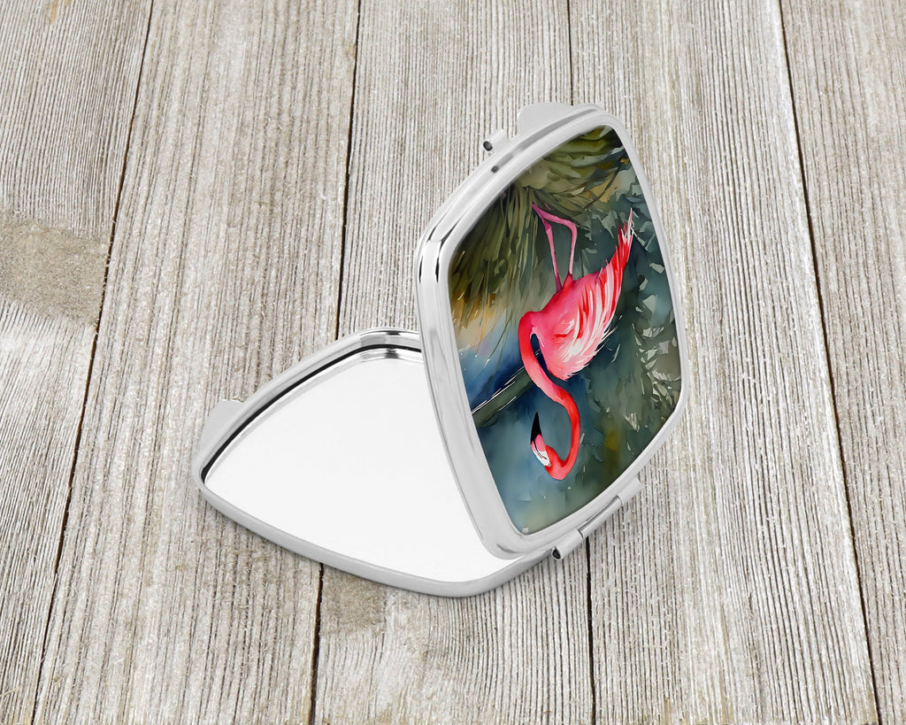 Flamingo Compact Mirror Decorative Travel Makeup Mirror for Women Girls Gifts Pocket Makeup Mirror Folding Handheld