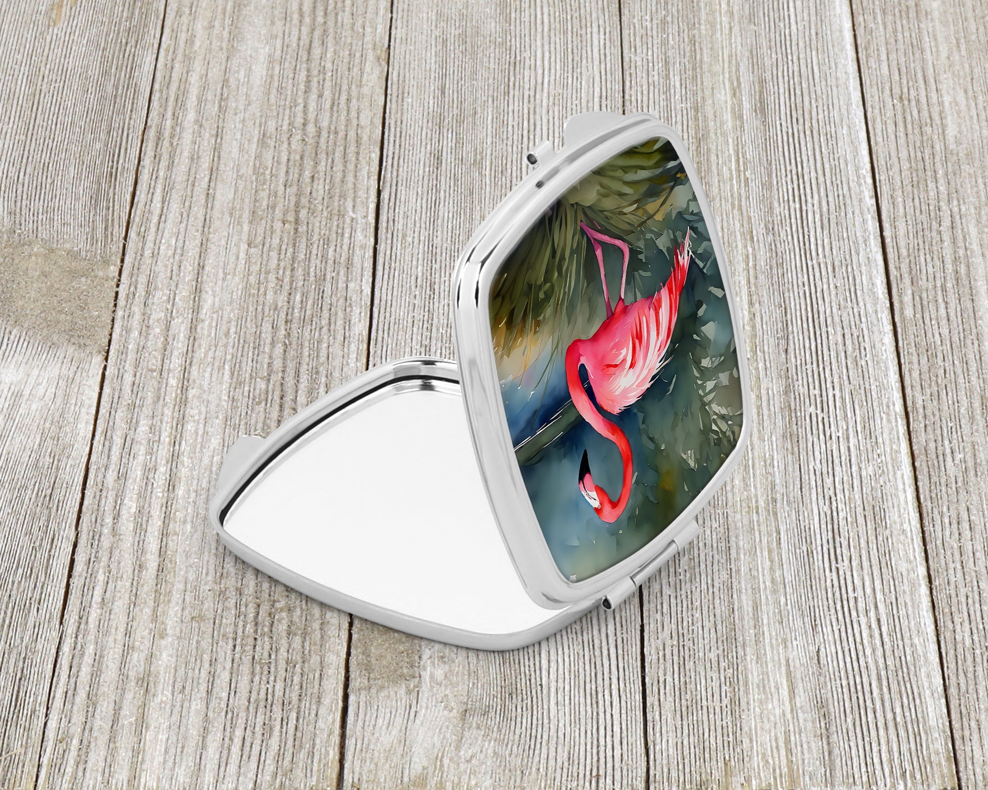 Flamingo Compact Mirror Decorative Travel Makeup Mirror for Women Girls Gifts Pocket Makeup Mirror Folding Handheld