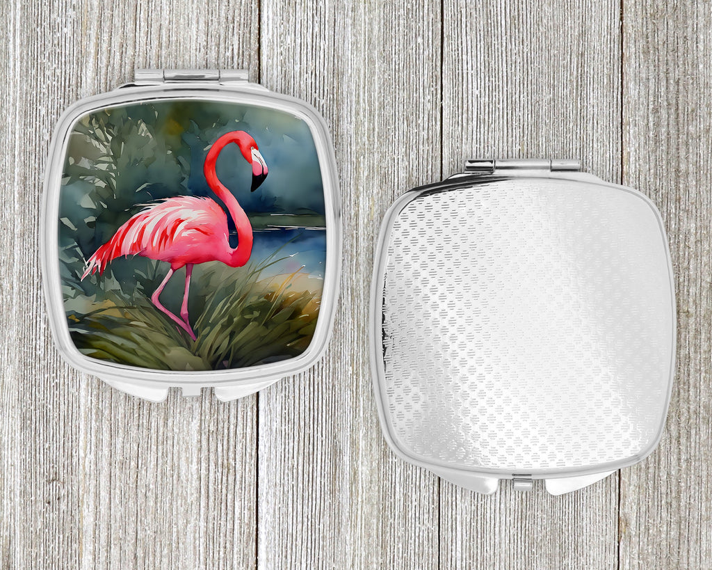 Flamingo Compact Mirror Decorative Travel Makeup Mirror for Women Girls Gifts Pocket Makeup Mirror Folding Handheld
