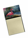 Flamingo Watercolor Sticky Note Holder Refillable Dispenser Desk Accessory 3x3 Pad Gift