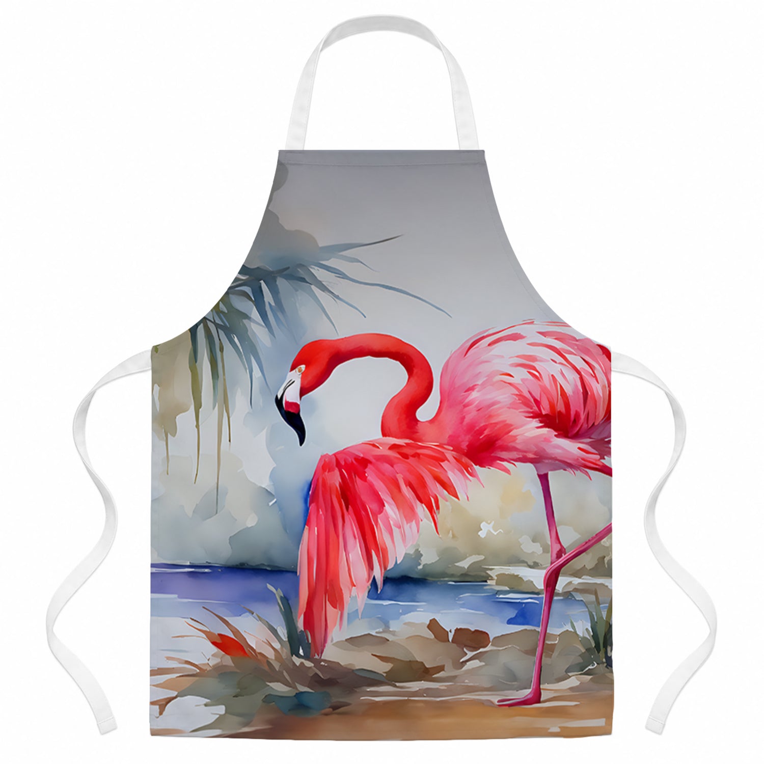 Flamingo Apron Cooking Kitchen Server Baking Crafts Gardening for Adult Women Men, Unisex, Large, Multicolor