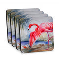 Flamingo Foam Coasters Set of 4 Cup Coasters for Indoor Outdoor, Tabletop Protection, Anti Slip, Mouse pad Material