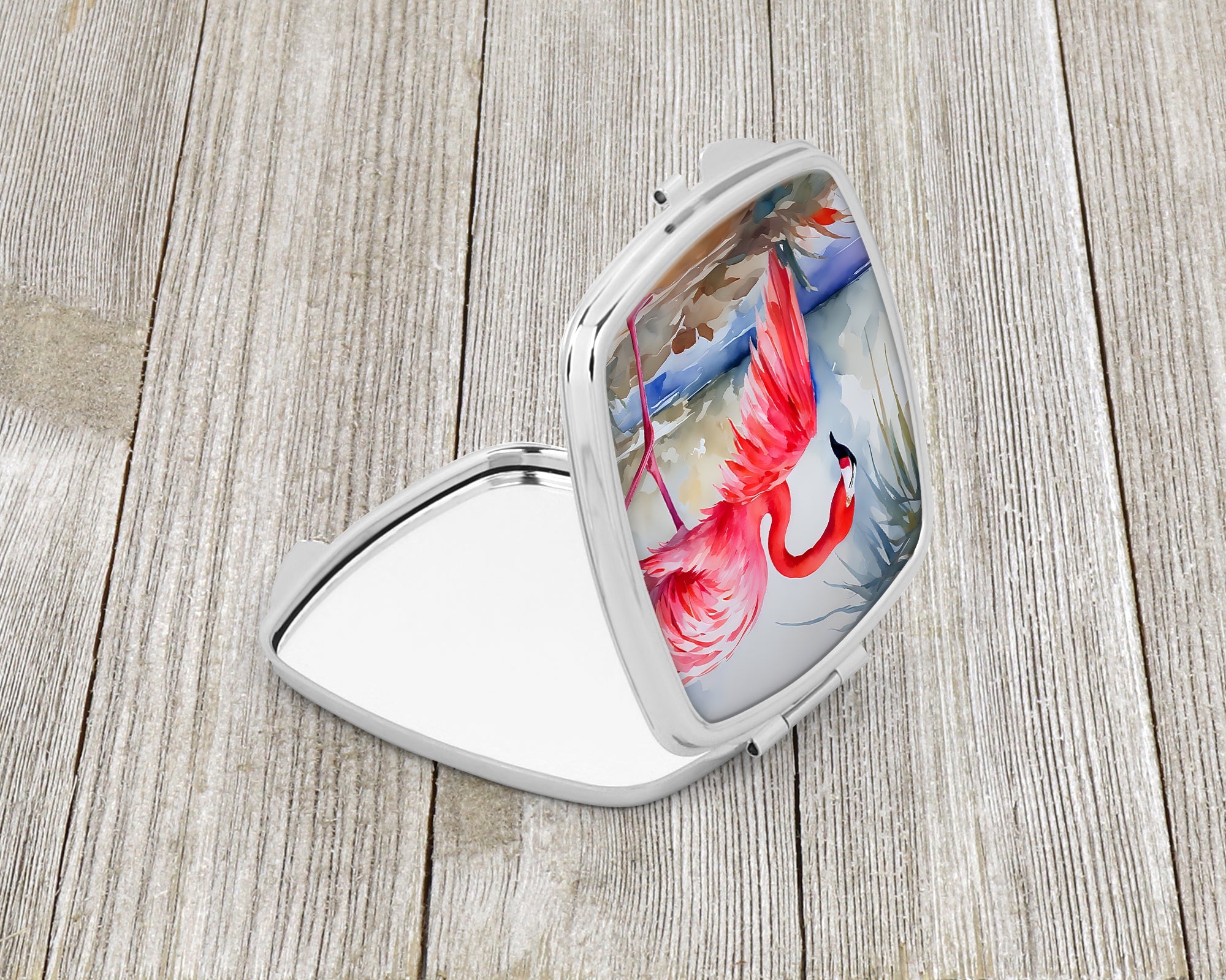 Flamingo Compact Mirror Decorative Travel Makeup Mirror for Women Girls Gifts Pocket Makeup Mirror Folding Handheld