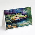 Alligator Greeting Cards Pack of 8 Blank Cards with Envelopes Whimsical A7 Size 5x7