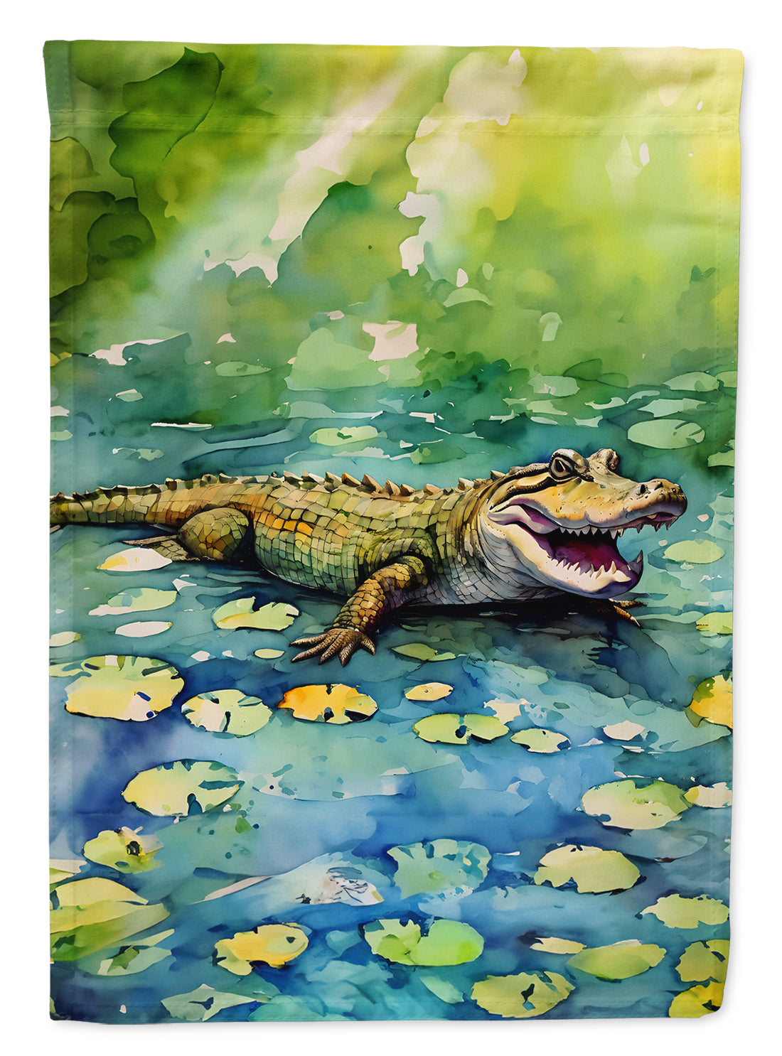 Alligator House Flag 28x40 Porch Sleeve Pole Decorative Outside Yard Banner Artwork Wall Hanging, Polyester