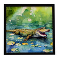 Alligator Framed Metal Print Bathroom, Kitchen, Office, Home Decor Wall Art Ready to Hang, Square, 8X8