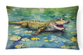 Alligator Decorative Throw Pillow 12x16 Indoor Outdoor Accent Cushion, Fabric Cover with Insert for Sofa, Bed, Porch & Living Room
