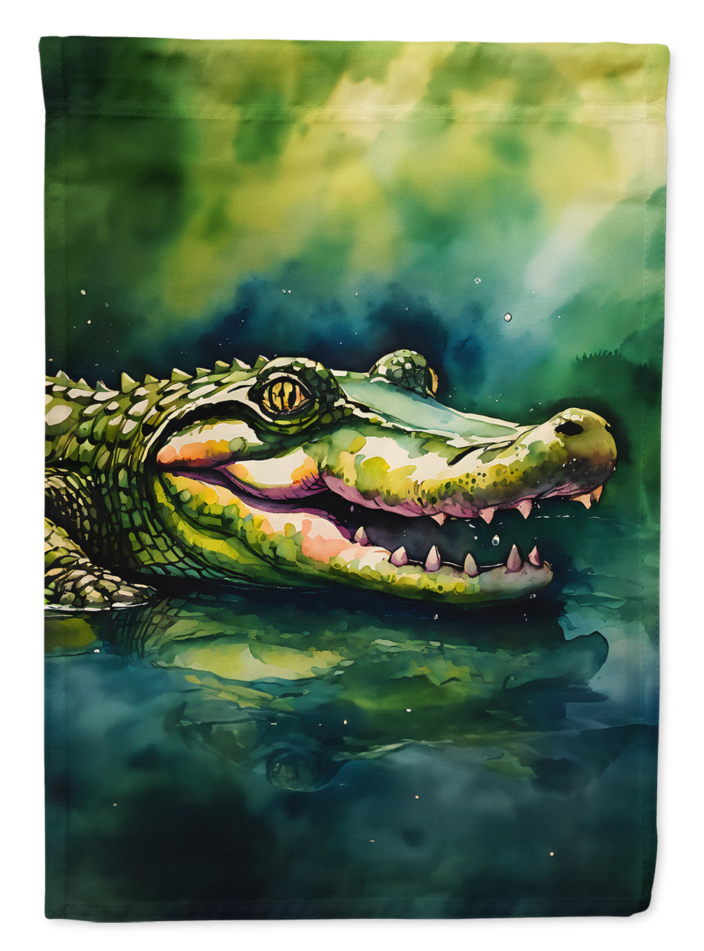 Alligator House Flag 28x40 Porch Sleeve Pole Decorative Outside Yard Banner Artwork Wall Hanging, Polyester