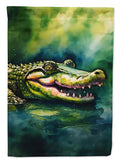 Alligator House Flag 28x40 Porch Sleeve Pole Decorative Outside Yard Banner Artwork Wall Hanging, Polyester