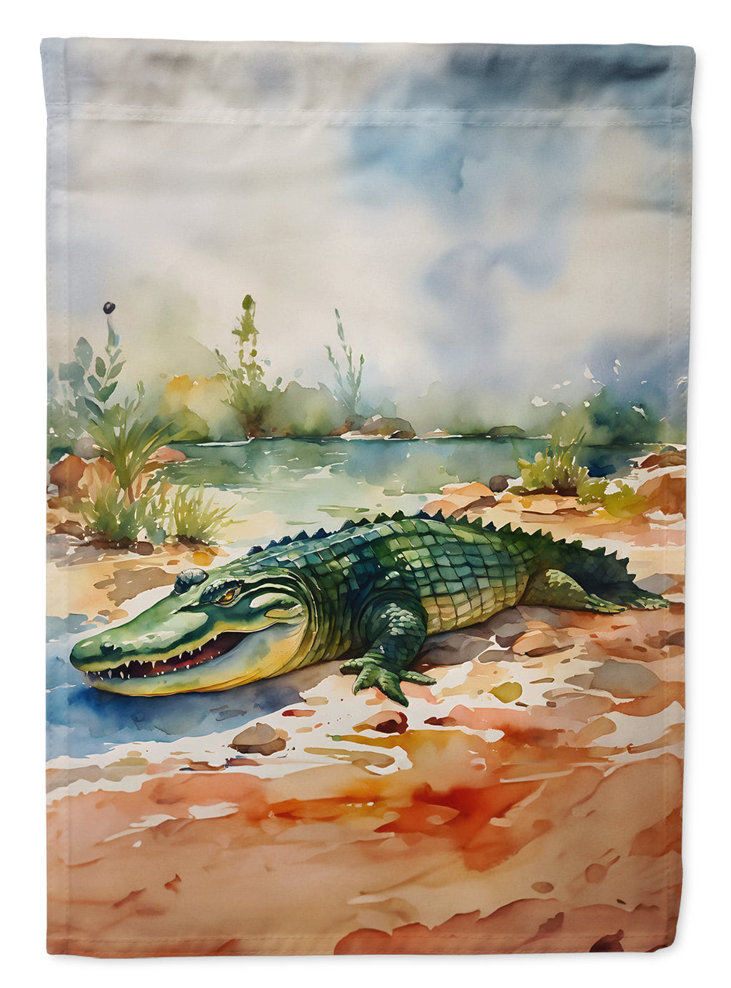 Alligator House Flag 28x40 Porch Sleeve Pole Decorative Outside Yard Banner Artwork Wall Hanging, Polyester