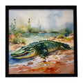 Alligator Framed Metal Print Bathroom, Kitchen, Office, Home Decor Wall Art Ready to Hang, Square, 8X8