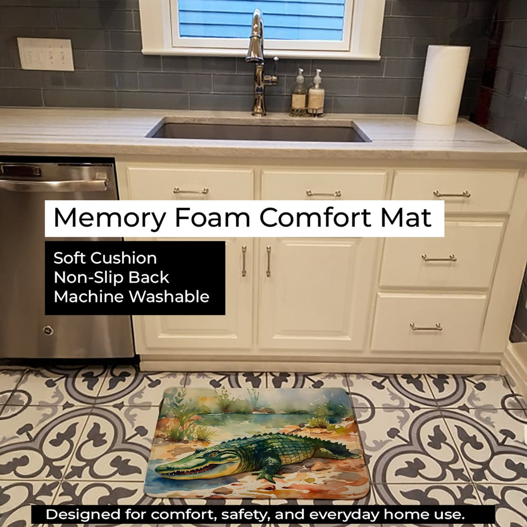 Alligator Memory Foam Kitchen Mat Machine Washable Anti-Fatigue Cushion Comfort Bath or Kitchen Rug