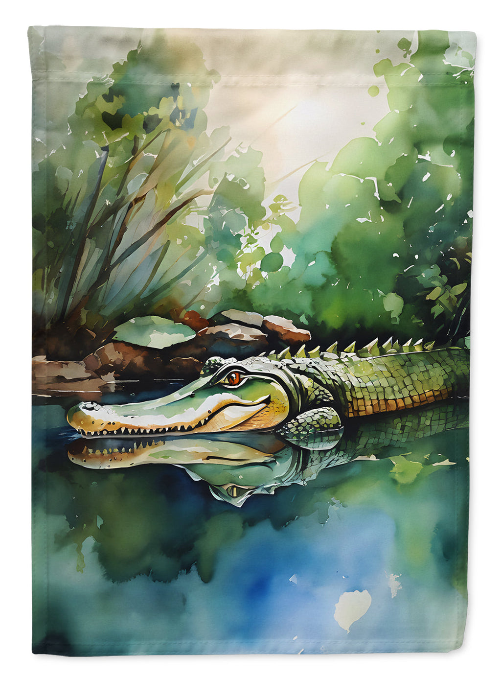 Alligator House Flag 28x40 Porch Sleeve Pole Decorative Outside Yard Banner Artwork Wall Hanging, Polyester
