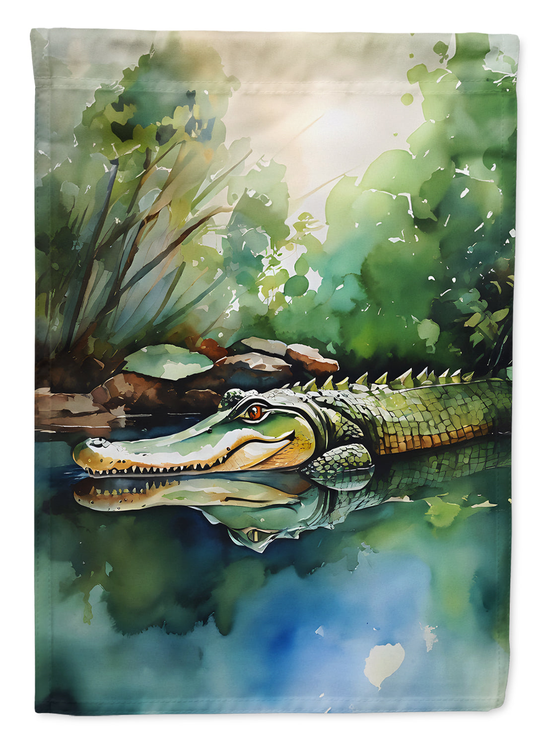 Alligator House Flag 28x40 Porch Sleeve Pole Decorative Outside Yard Banner Artwork Wall Hanging, Polyester