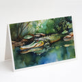 Alligator Greeting Cards Pack of 8 Blank Cards with Envelopes Whimsical A7 Size 5x7