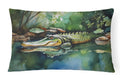 Alligator Decorative Throw Pillow 12x16 Indoor Outdoor Accent Cushion, Fabric Cover with Insert for Sofa, Bed, Porch & Living Room