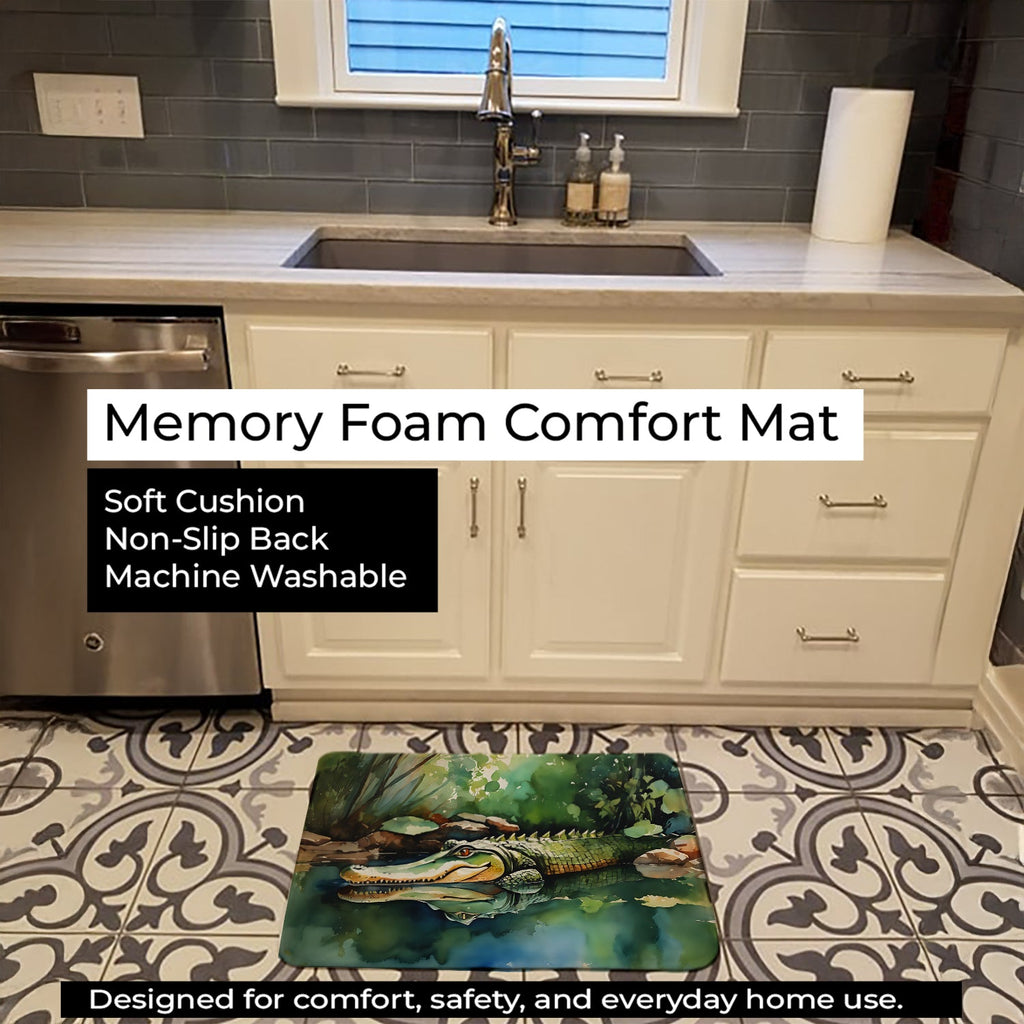 Alligator Memory Foam Kitchen Mat Machine Washable Anti-Fatigue Cushion Comfort Bath or Kitchen Rug