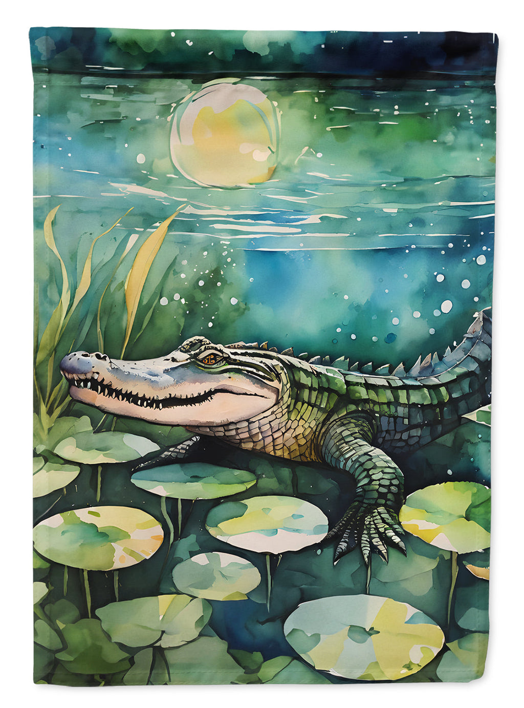 Alligator House Flag 28x40 Porch Sleeve Pole Decorative Outside Yard Banner Artwork Wall Hanging, Polyester