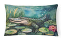 Alligator Decorative Throw Pillow 12x16 Indoor Outdoor Accent Cushion, Fabric Cover with Insert for Sofa, Bed, Porch & Living Room