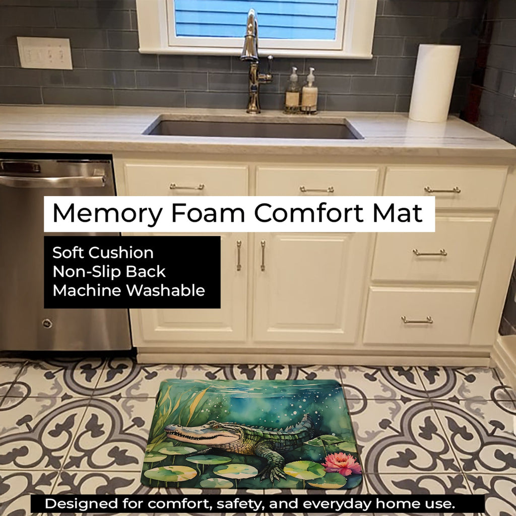 Alligator Memory Foam Kitchen Mat Machine Washable Anti-Fatigue Cushion Comfort Bath or Kitchen Rug