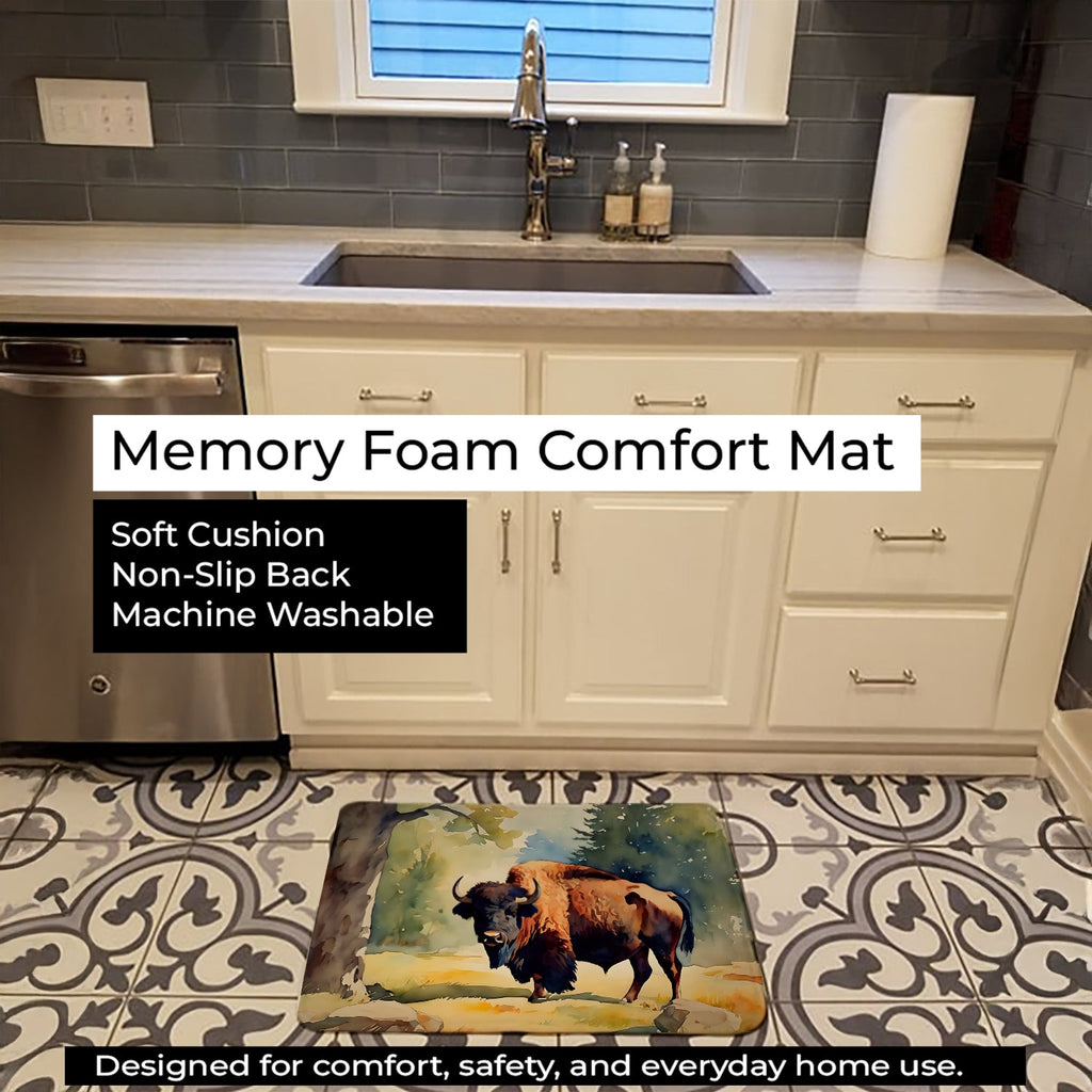 American Bison Memory Foam Kitchen Mat Machine Washable Anti-Fatigue Cushion Comfort Bath or Kitchen Rug