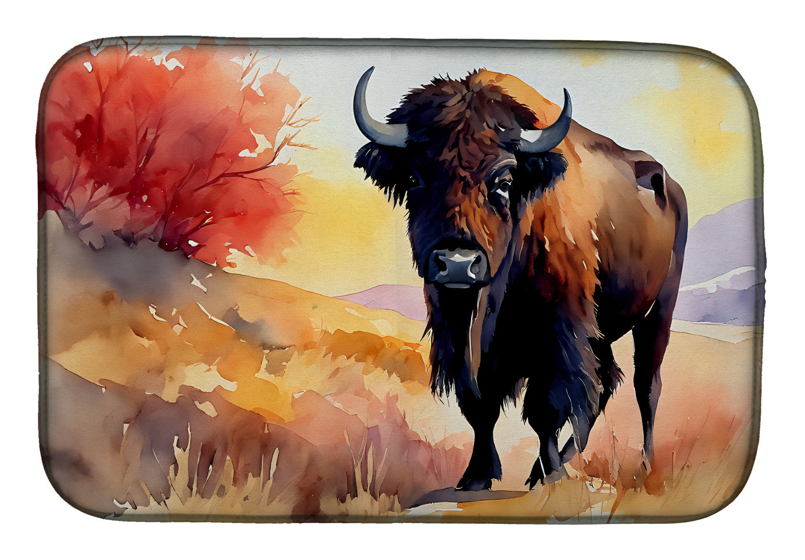American Bison Dish Drying Mat Absorbent Dish Drying Mat Pad for Kitchen Counter Dish Drainer Mat for Countertop, 14 x 21", Multicolor