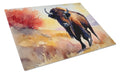 American Bison Cutting Board Tempered Glass Kitchen Cutting Surface, Heat Resistant Chopping, Non-Slip Feet, Food Prep & Serving