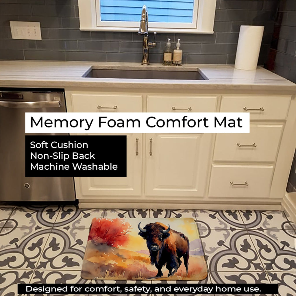 American Bison Memory Foam Kitchen Mat Machine Washable Anti-Fatigue Cushion Comfort Bath or Kitchen Rug