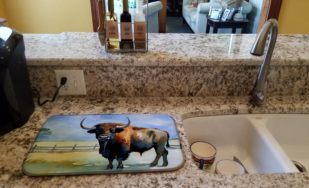 American Bison Dish Drying Mat Absorbent Dish Drying Mat Pad for Kitchen Counter Dish Drainer Mat for Countertop, 14 x 21", Multicolor