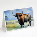 American Bison Greeting Cards Pack of 8 Blank Cards with Envelopes Whimsical A7 Size 5x7