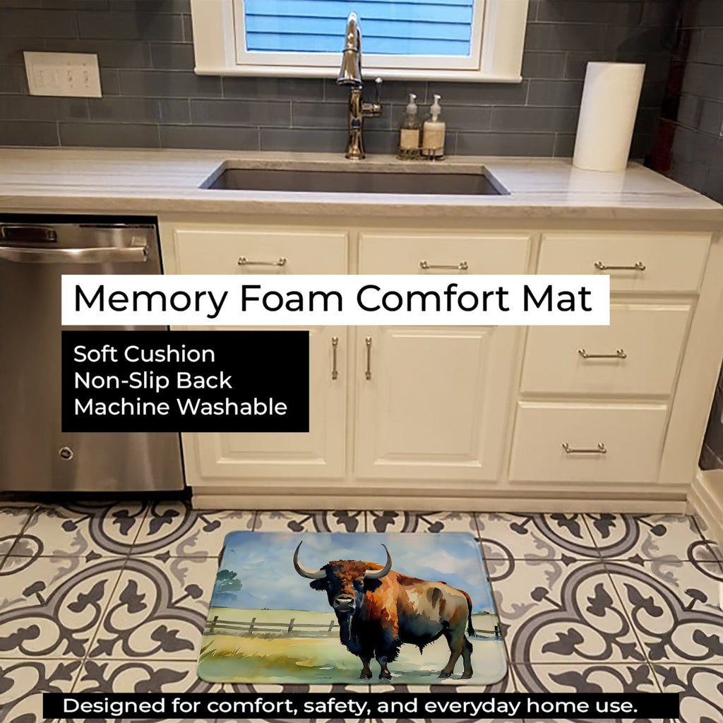 American Bison Memory Foam Kitchen Mat Machine Washable Anti-Fatigue Cushion Comfort Bath or Kitchen Rug