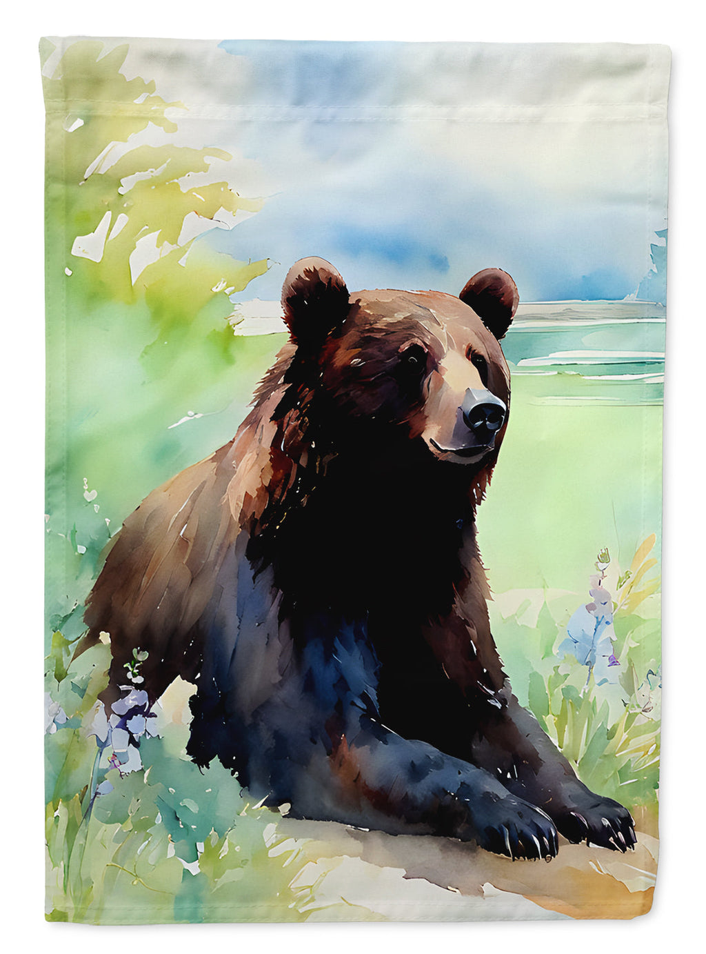 American Black Bear House Flag 28x40 Porch Sleeve Pole Decorative Outside Yard Banner Artwork Wall Hanging, Polyester