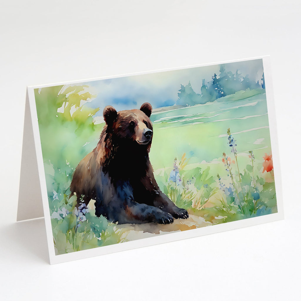 American Black Bear Greeting Cards Pack of 8 Blank Cards with Envelopes Whimsical A7 Size 5x7