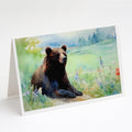 American Black Bear Greeting Cards Pack of 8 Blank Cards with Envelopes Whimsical A7 Size 5x7