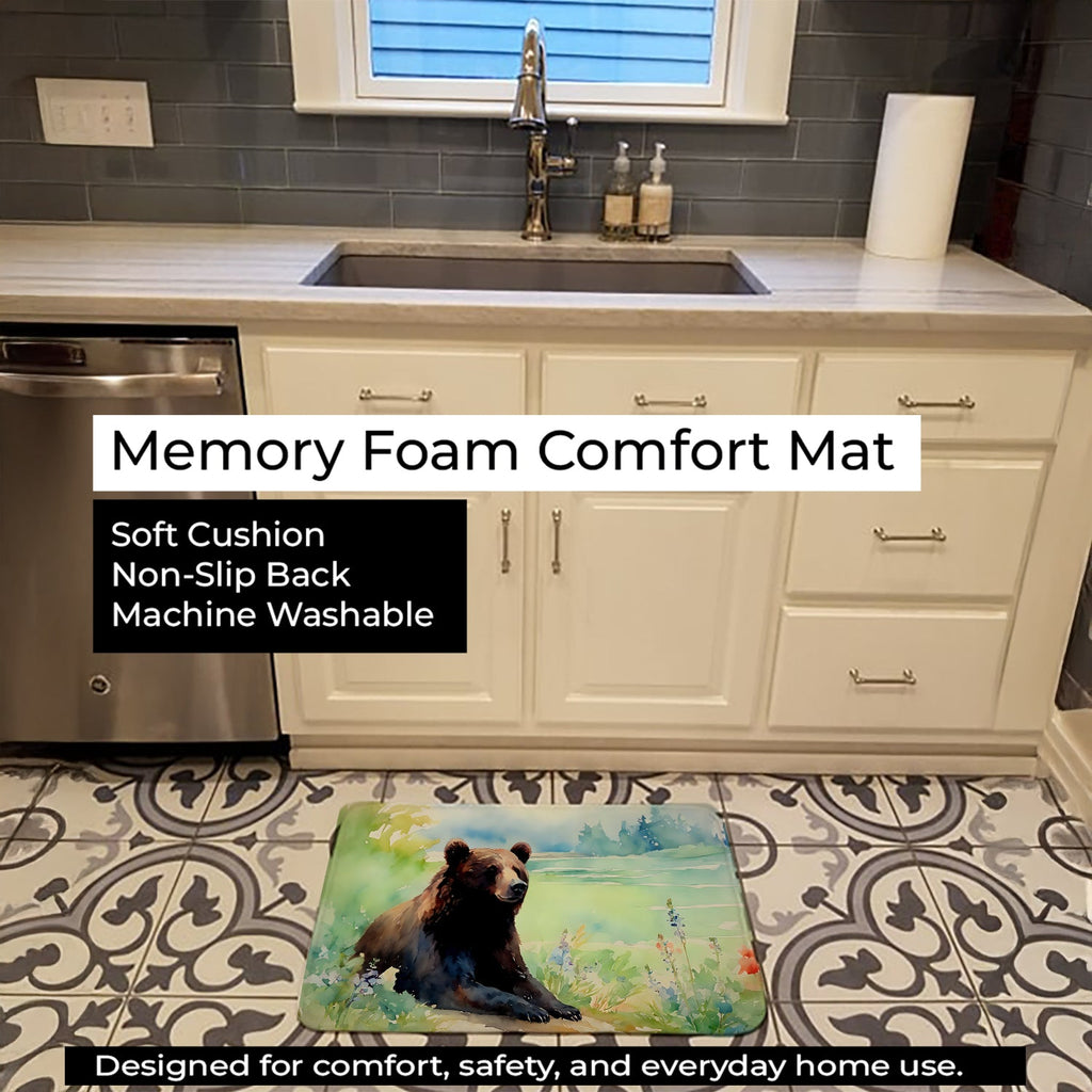 American Black Bear Memory Foam Kitchen Mat Machine Washable Anti-Fatigue Cushion Comfort Bath or Kitchen Rug