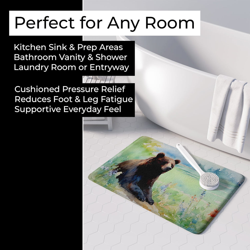 American Black Bear Memory Foam Kitchen Mat Machine Washable Anti-Fatigue Cushion Comfort Bath or Kitchen Rug