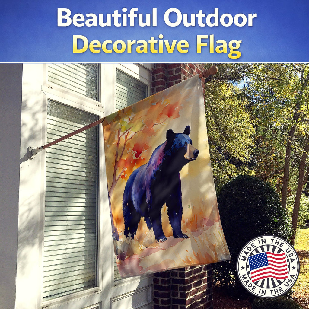 American Black Bear House Flag 28x40 Porch Sleeve Pole Decorative Outside Yard Banner Artwork Wall Hanging, Polyester