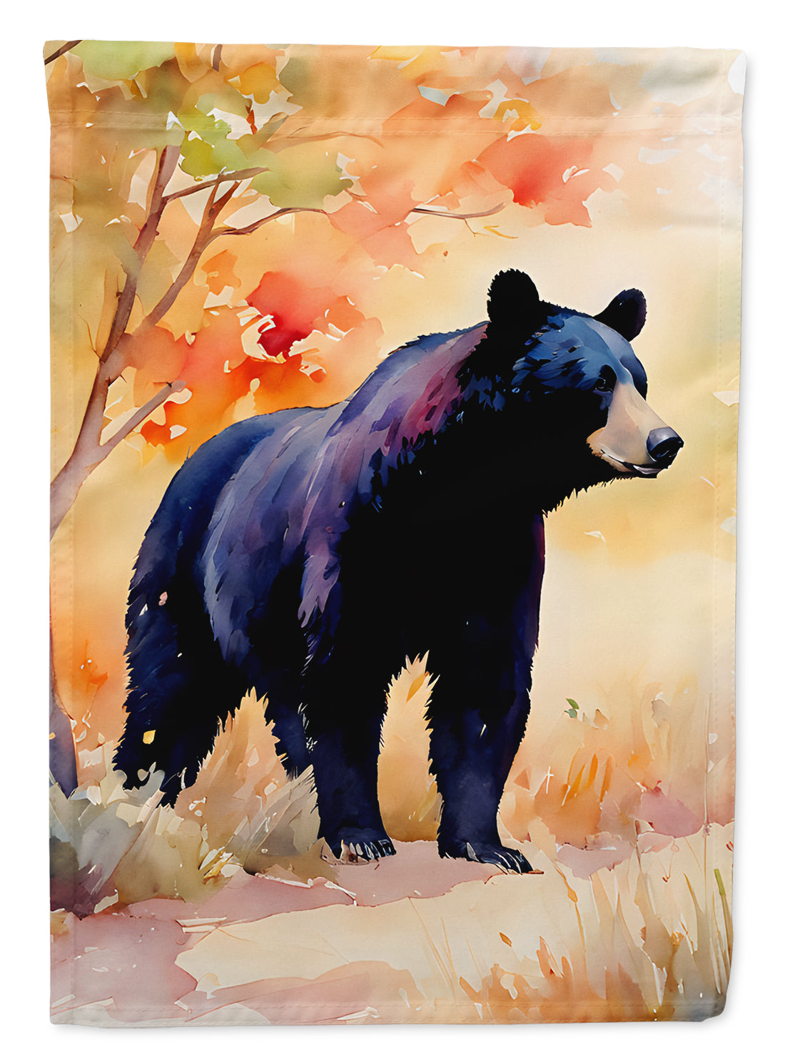 American Black Bear House Flag 28x40 Porch Sleeve Pole Decorative Outside Yard Banner Artwork Wall Hanging, Polyester