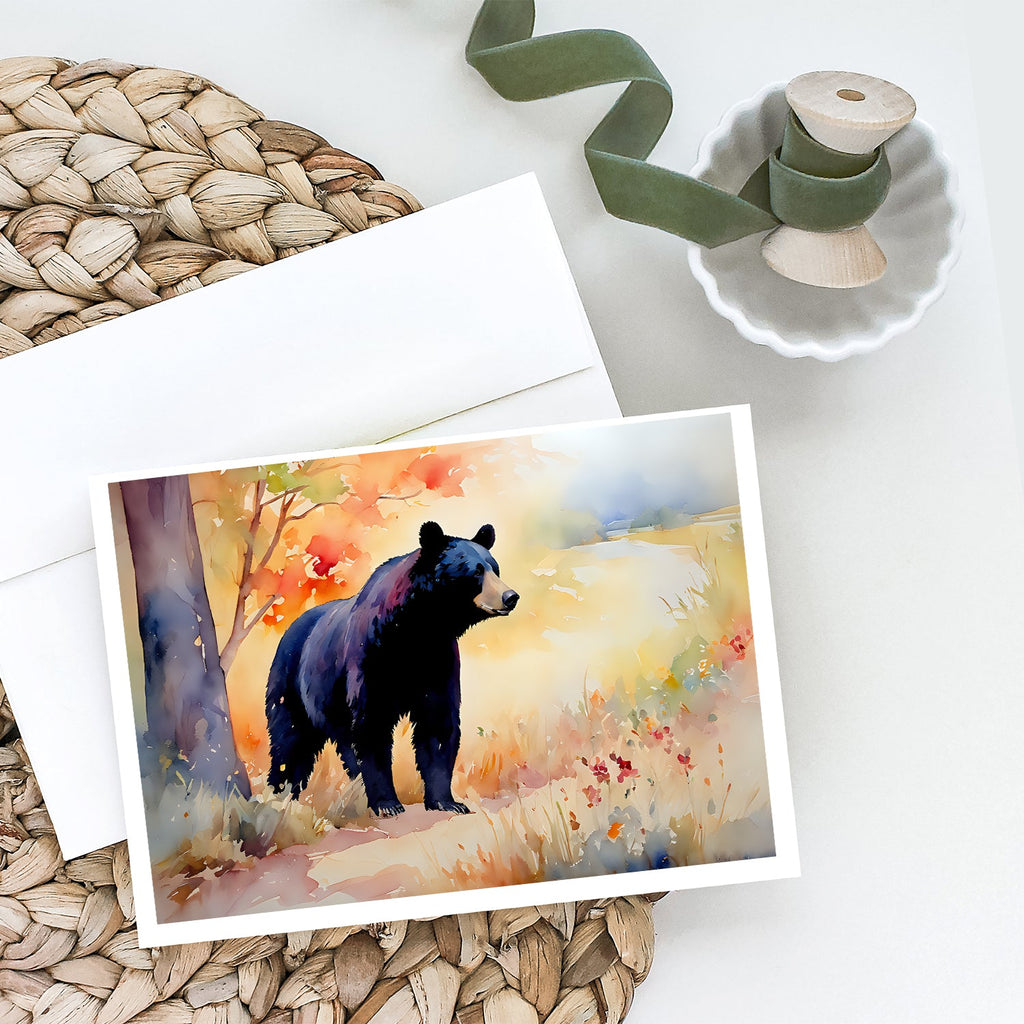 American Black Bear Greeting Cards Pack of 8 Blank Cards with Envelopes Whimsical A7 Size 5x7