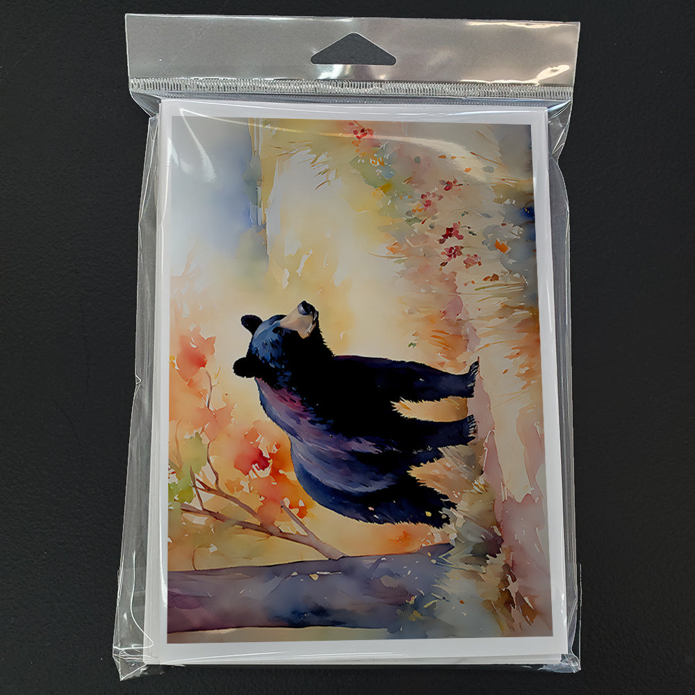 American Black Bear Greeting Cards Pack of 8 Blank Cards with Envelopes Whimsical A7 Size 5x7