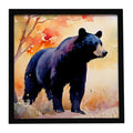 American Black Bear Framed Metal Print Bathroom, Kitchen, Office, Home Decor Wall Art Ready to Hang, Square, 8X8