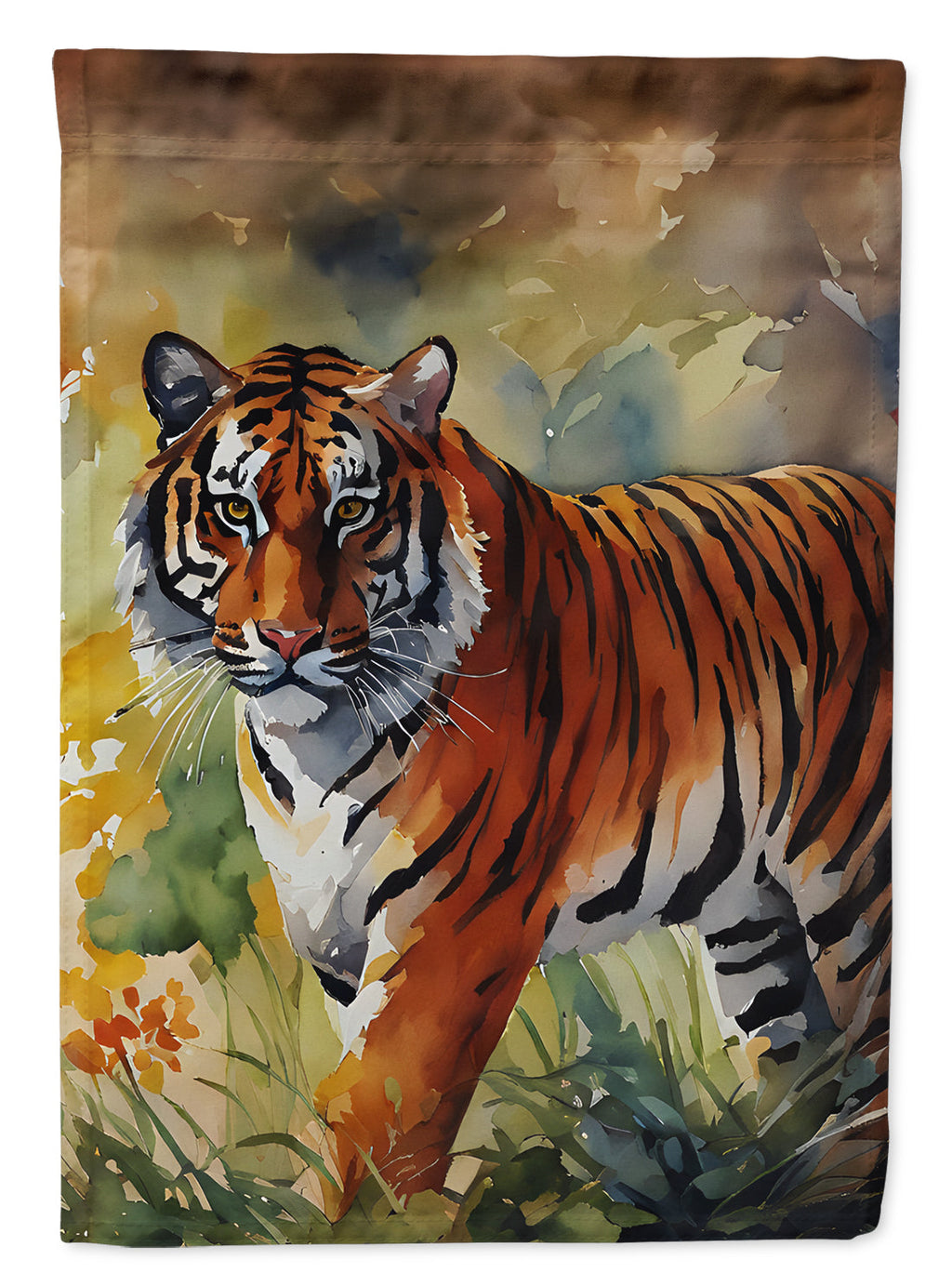 Bengal Tiger House Flag 28x40 Porch Sleeve Pole Decorative Outside Yard Banner Artwork Wall Hanging, Polyester