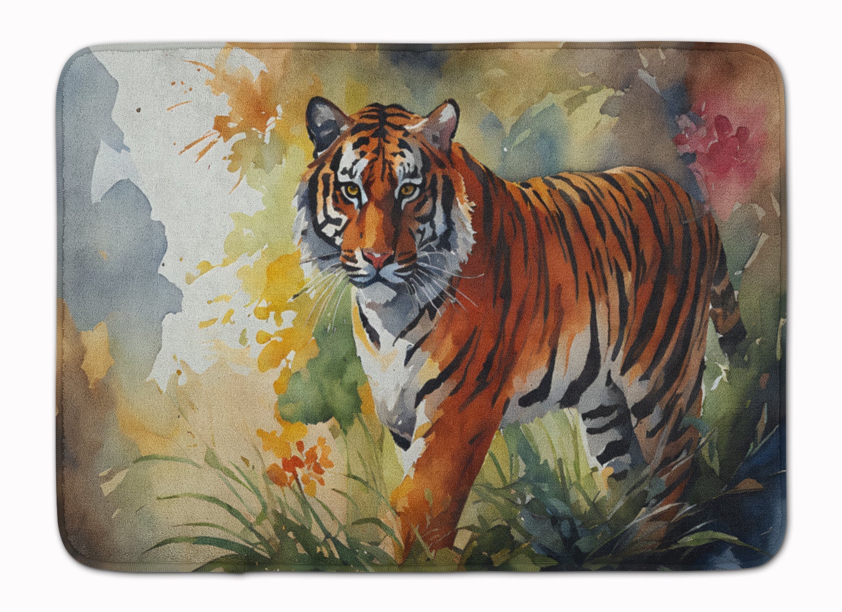 Bengal Tiger Memory Foam Kitchen Mat Machine Washable Anti-Fatigue Cushion Comfort Bath or Kitchen Rug