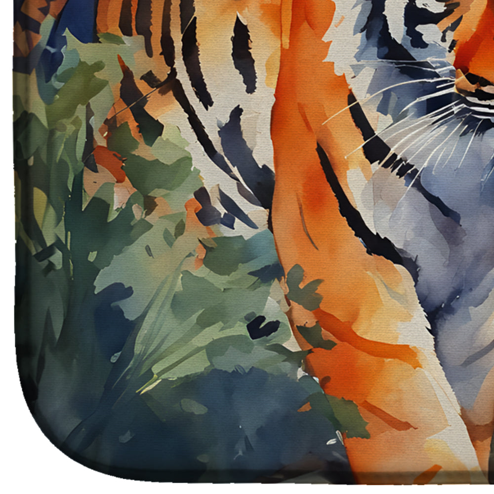 Bengal Tiger Dish Drying Mat Absorbent Dish Drying Mat Pad for Kitchen Counter Dish Drainer Mat for Countertop, 14 x 21", Multicolor